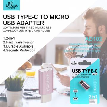 Ellietech AD102 Adaptateur USB Type-C à Micro USB
